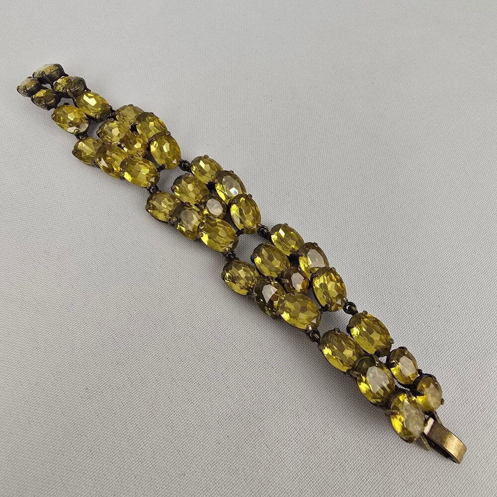 J Crew Yellow Rhinestone Bracelet - Picture 2 of 7